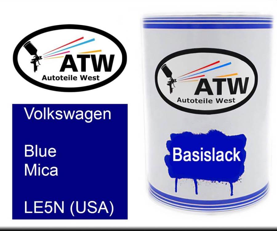 Volkswagen, Blue Mica, LE5N (USA): 500ml Lackdose, von ATW Autoteile West.